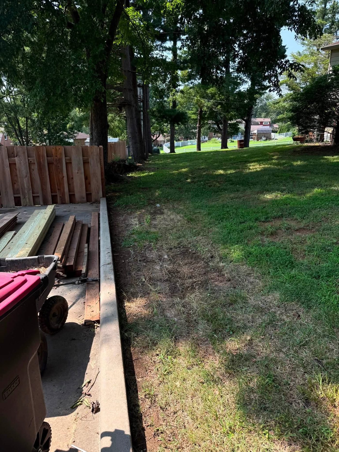 Same yard cleared of debris after removal